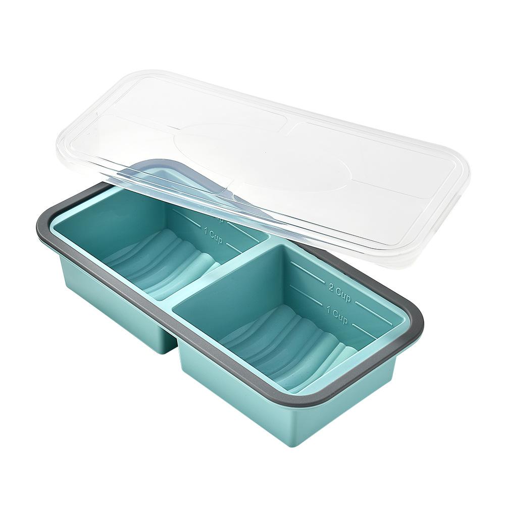 

Silicone compartmentalized food storage containers, household food storage containers, household refrigerator storage, sealed lunch boxes, set of 2 2 compartments(2 PC) синий