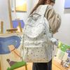 Schoolbag Japanese Ins Simple Star Printed Backpack Female Students High Value Large Capacity Backpack Junior High School School Bag