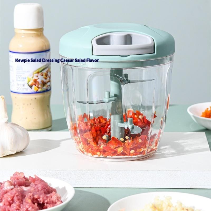 500/900 ml Repkvarn Grönsaksskärare Köksvitlöksdragare Hackad Vitlök Chili Fruktpuré Vitlöksblandare Roterande Matberedare