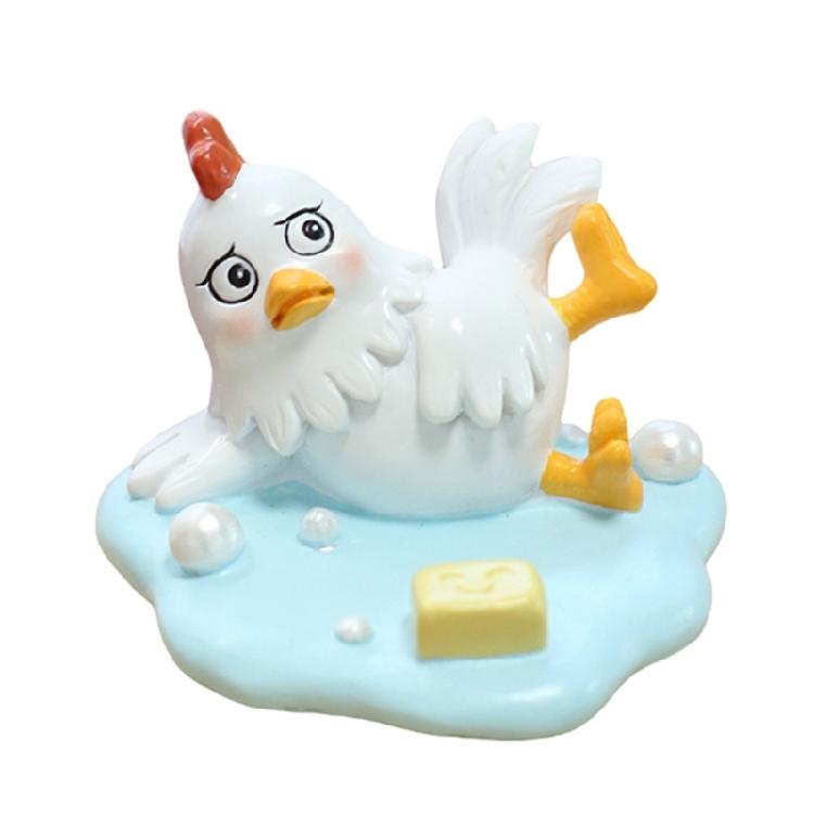 

Funny Falling Chicken Figurine Phone Stand Creative Resin Ornament Desk Organizers for Birthday Christmas Party Decors 1