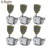 1:15 6 Vintage Jade Electric Guitar Tuning Pegs Semi-closed Acoustic Guitar Tuning Pegs Precise String Tuning; 8mm Hole Diameter