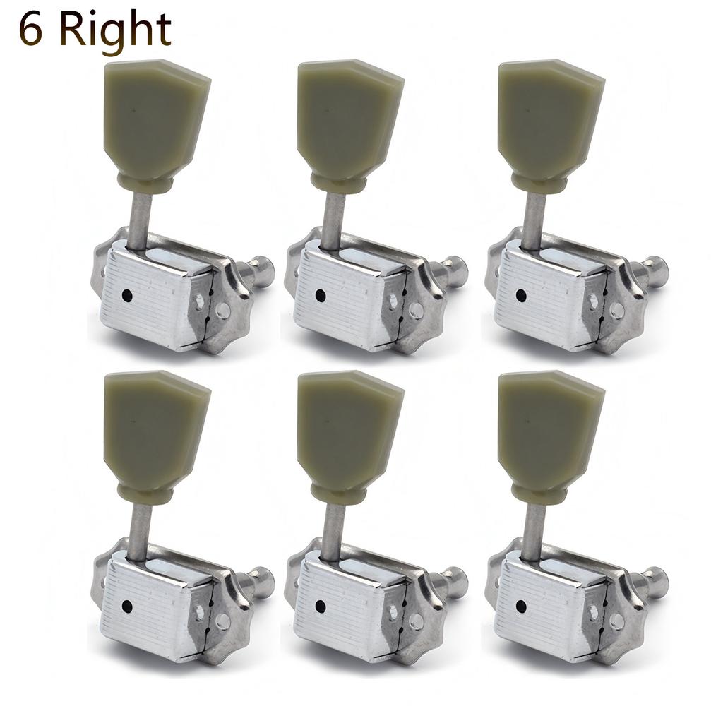 1:15 6 Vintage Jade Electric Guitar Tuning Pegs Semi-closed Acoustic Guitar Tuning Pegs Precise String Tuning; 8mm Hole Diameter