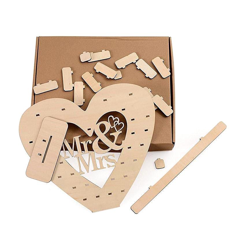 Bruiloft Houten Ornamenten Mr & Mrs Chocolade Stand Display Snoep Cupcake Desserts Houder Home Decor Bruiloft Feestrepen