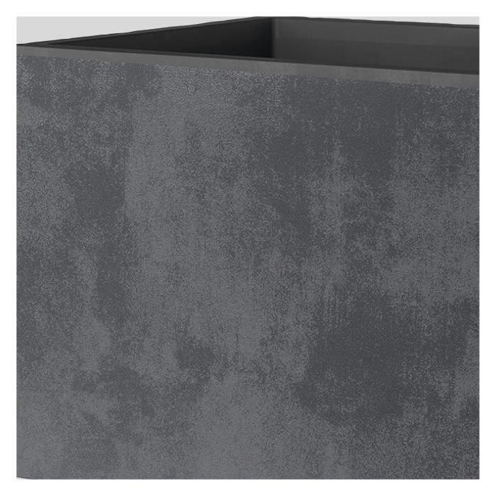 DEROMA Pot de fleurs Cube Millennium R - 25 x H25 cm - Anthracite - A réserve d'eau