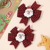 2Pcs Christmas Plaid Bow Hair Clips For Girls Cute Sparkle Santa Claus Barrette Xmas New Year Party Hair Accessories Gifts