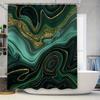 Marble Shower Curtain Artistic Teal Stone Pattern Bathroom Decor Waterproof Fabric Modern Luxury Home Textile Washable