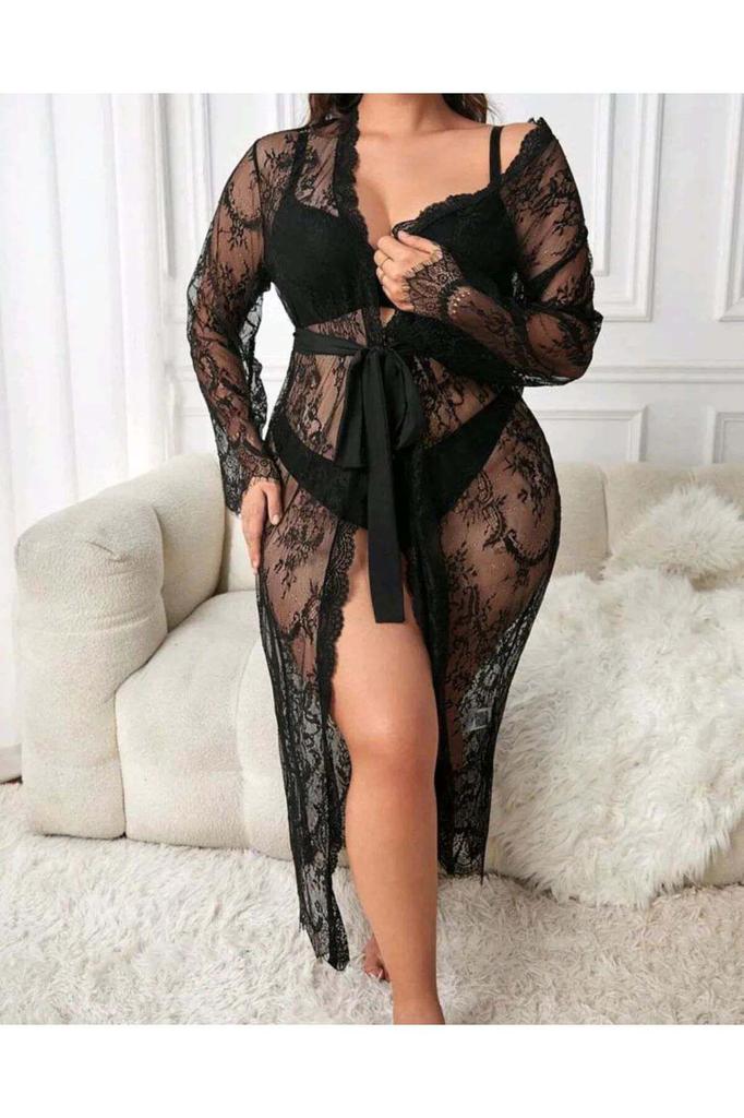 Women's Fashion New Dressing Gown Long Lace Dressing Gown