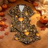 Women's Halloween Print Pajama Set 2 Piece Casual Comfortable Sleepwear