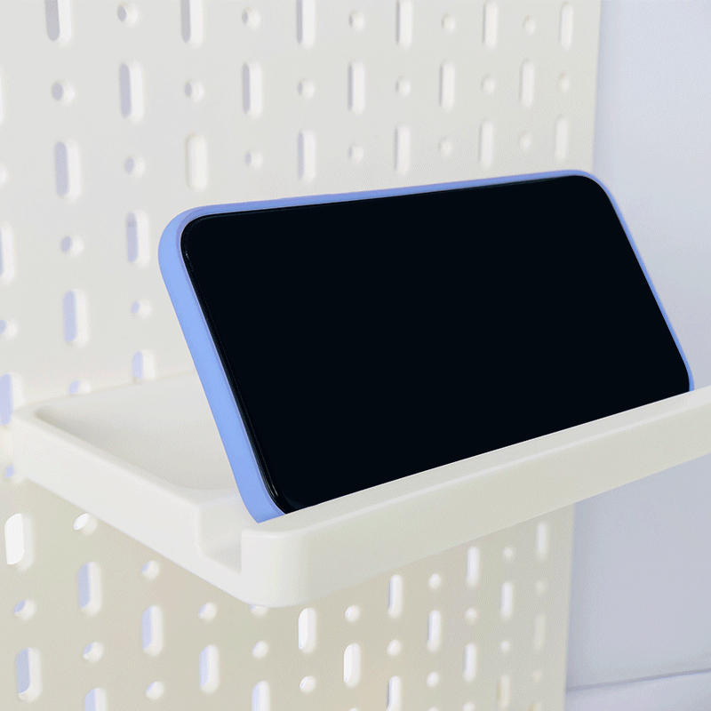 Органайзер для хранения на перфорированной доске для телефона, пульта дистанционного управления для телевизора, аксессуаров, настенная полка, для гостиной, спальни, офиса, DIY домашний декор, однотонный One Size чёрный