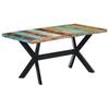 Dining Table - Maison Exclusive - Solid Reclaimed Wood - 160 X 80 X 75 Cm - Steel Legs