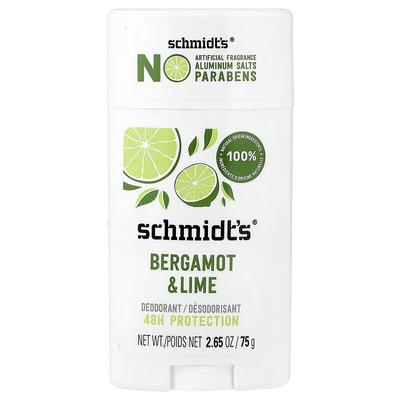 Deodorant, Bergamot & Lime, 2.65 Oz (75 G)