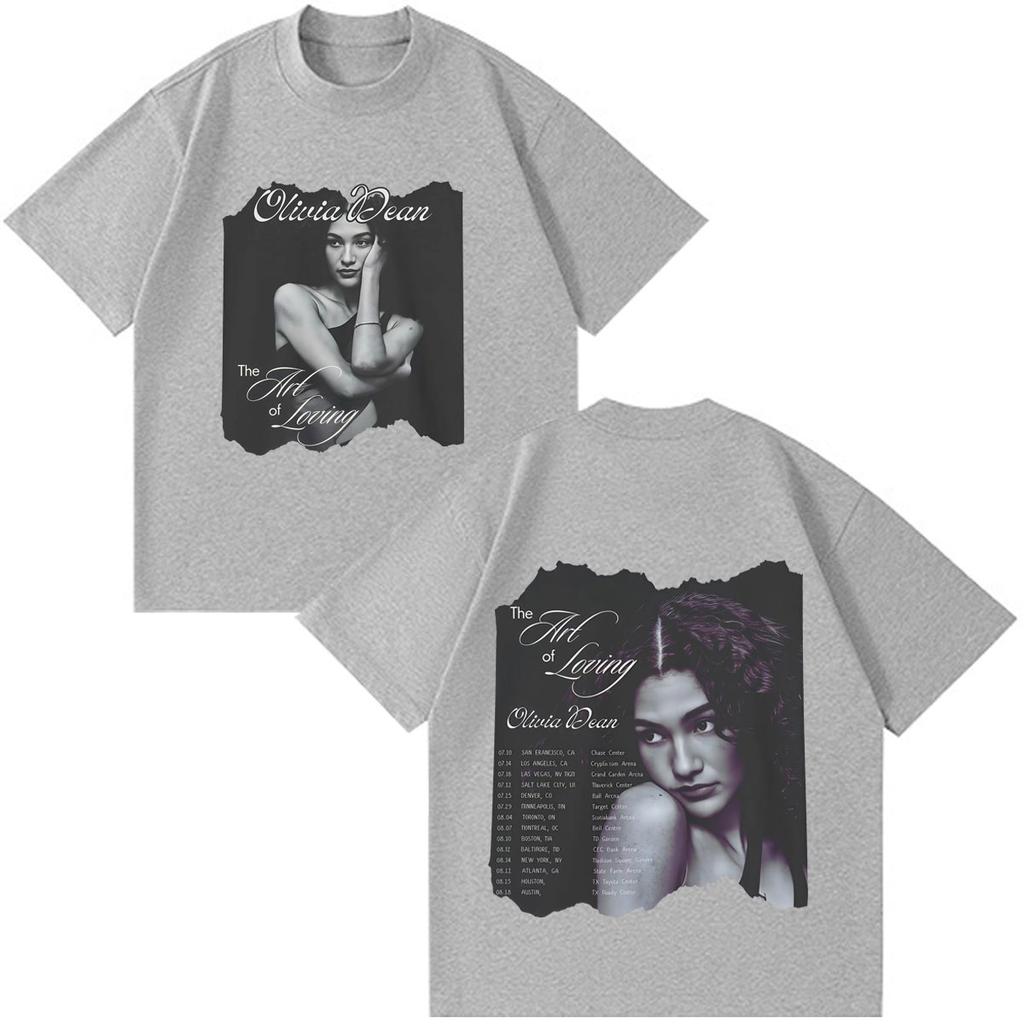 Olivia Dean Art Of Loving Tour 2026 Graphic Tshirt Unisex Unisex Vintage Tshirts Summer Shortsleeved Loose Casual Cotton Tshirts