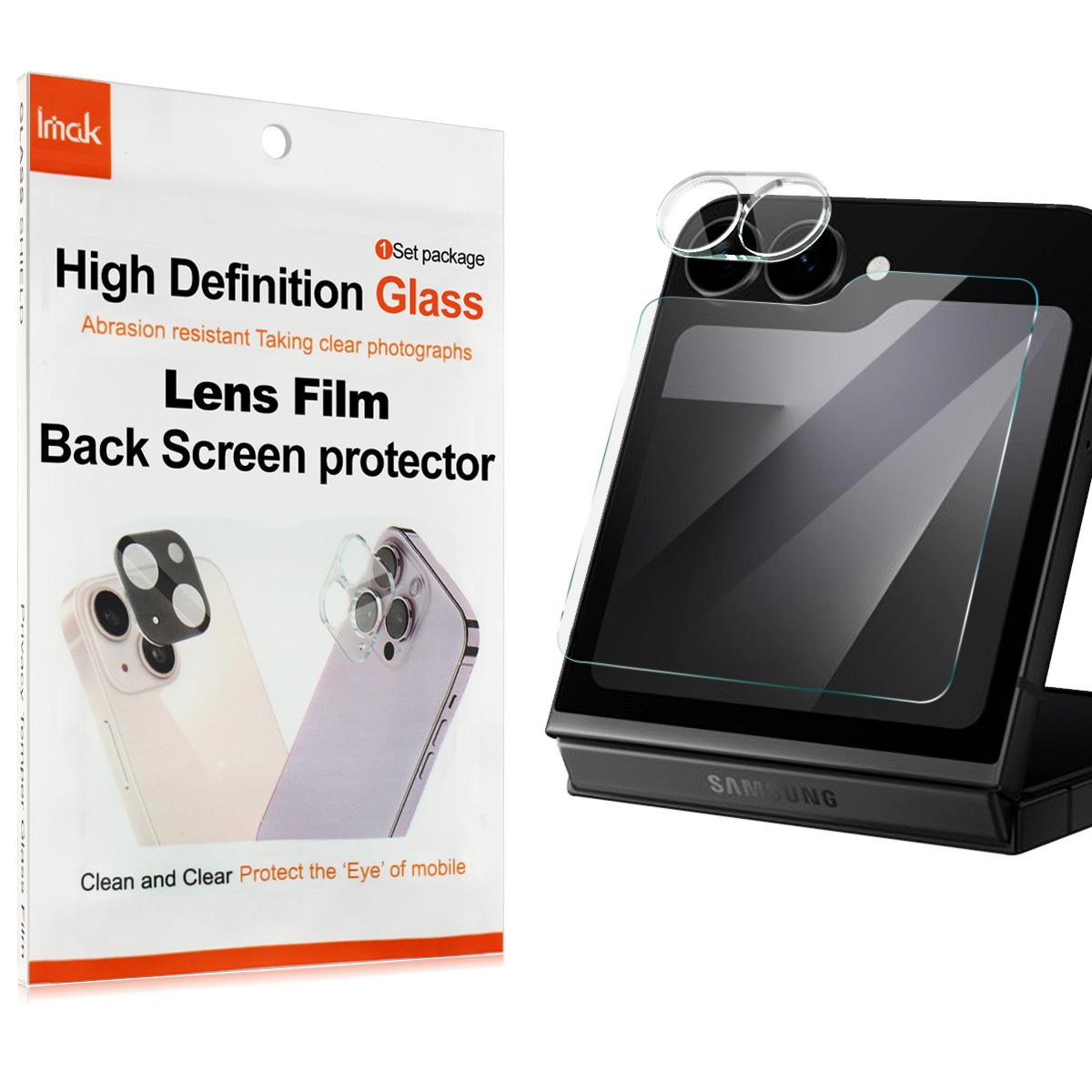 

Для Samsung Galaxy Z Flip 7 FE 5G Стекло IMAK Стекло Пленка для линз + Наклейка на задний экран Samsung Z Flip 7 FE 5G