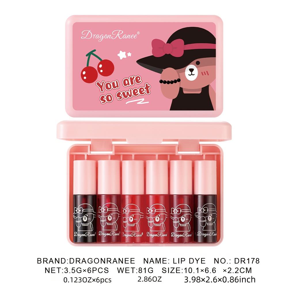 6-Piece Lip Gloss Lipstick Set Easy To Apply Non-Stick Berry Color Bright Lip Gloss Lip Glaze Holiday Gift Lip Gloss Set Lipstick Water