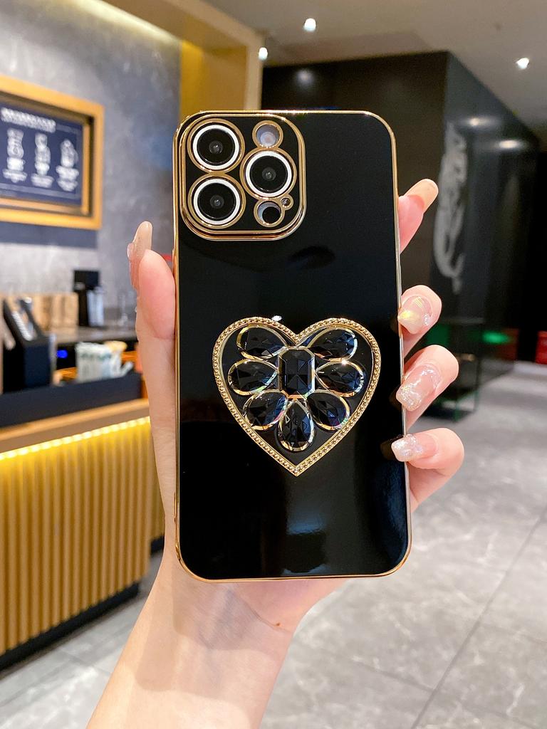 Plating Love Diamond Holder Phone Case For For Iphone 17 16 1 14 Plus 13 12 Mini 11 Pro Max X XS XR 7 8 SE2 SE3 Back Cover