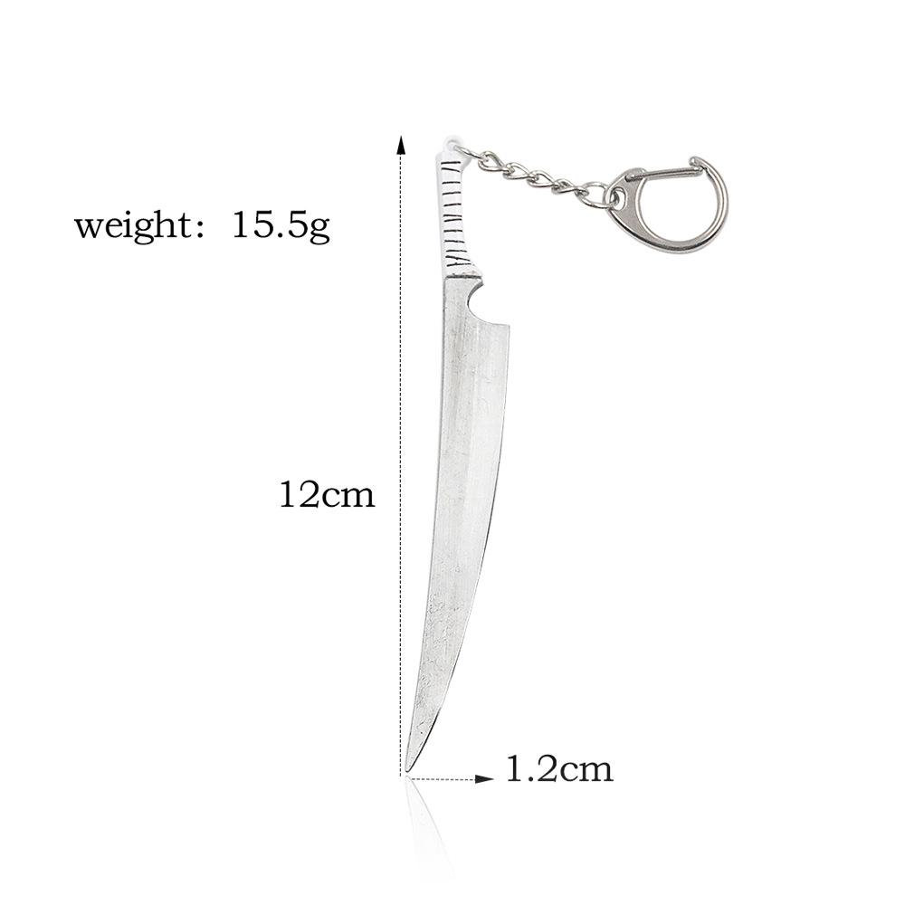 

Anime Bleach Kurosaki Ichigo Zangetsu Sword Keychain Tensa Zangetsu Zanpakuto Weapon Pendant Key Chain for Men Car Keyring Gift