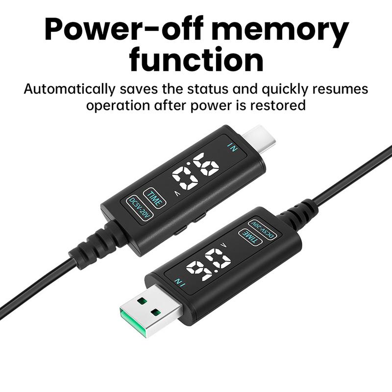 USB Adjustable Boost Converter DC 5-10V To DC 5-20V Step-up Converter Fast Charging Cable for Router Laptop Desk Lamp