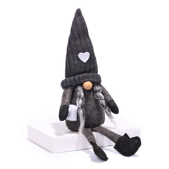 Year Round Decorative Figurines Christmas Gnome Plush Decoration with Long Legs, Faceless Handmade Fabric Cozy Winter Home Decor Doll
