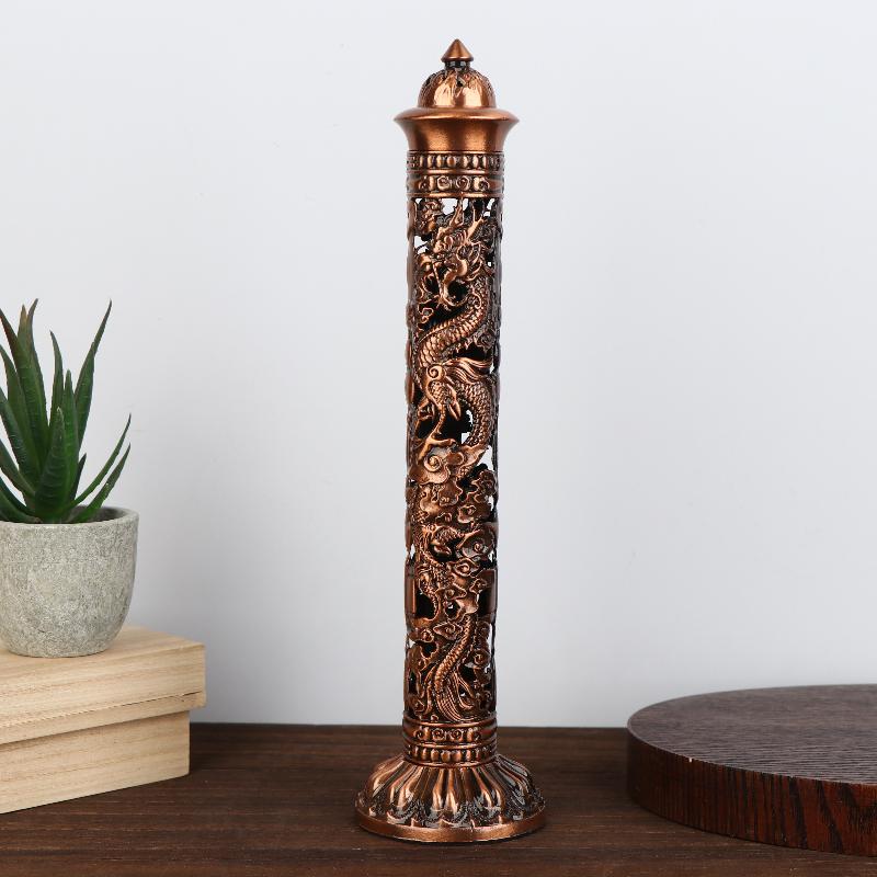 Retro vertikální kadidlo, Buddha, srdce, sútra, drak, fénix, sloup, kovová vonná tyčinka, domácí kancelář, obřadní dekorace