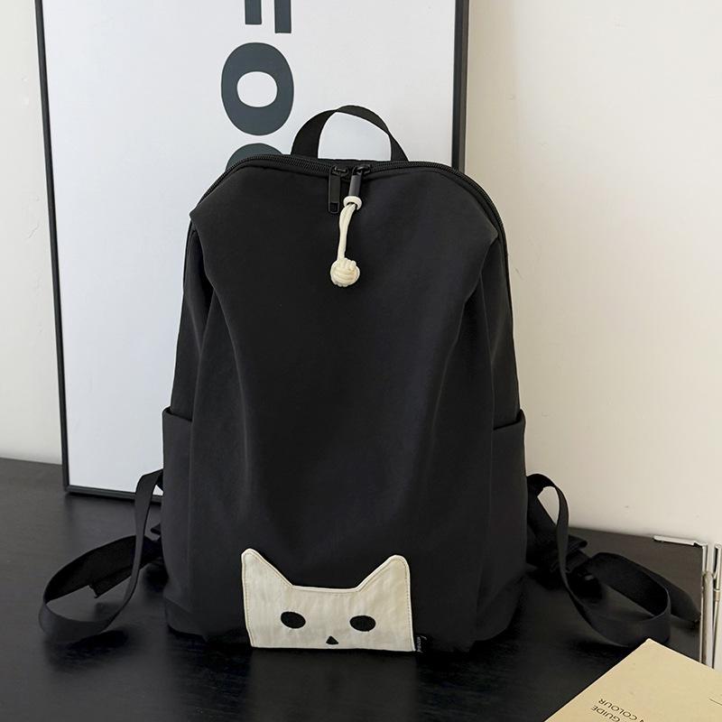 Schulranzen für Schüler Modische Damenrucksäcke Große Kapazität Umhängetasche Hohe Qualität Mädchen-Taschen Cartoon-Katzenmuster Weicher Stoff Damen-Handtaschen