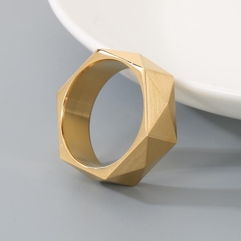 Fade Geometric Faceted Ring for Men Stainless Steel Cut Finger Anillos Hip Hop Polygon Ring Jewelry Gifts for Couples