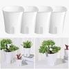 Self Watering Plant Pots Small White Planter with Reservoir Translucent Inner Pot Cotton Wick Planters for Violet Cuttings Seedlings Propagation