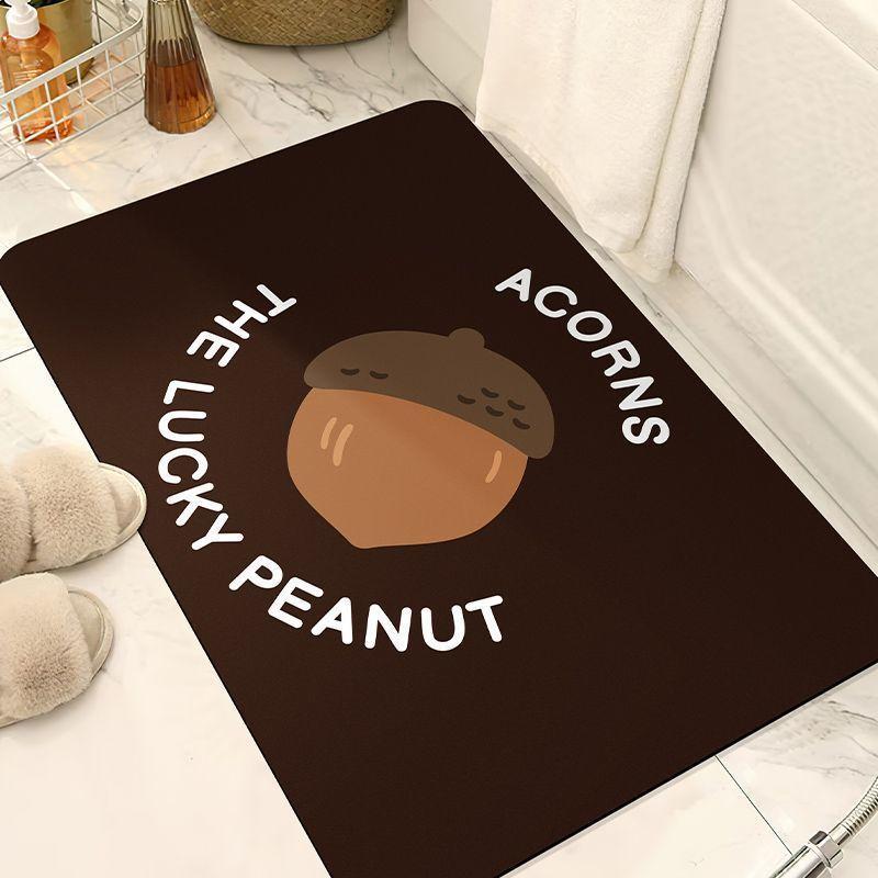 

Веселые Орешки Коврик для Ванной Быстросохнущий Впитывающий Коврик для Пола Домашний Коврик для Двери Ванной Комнаты Декор Съемной Квартиры Нескользящий Коврик 40 * 60CM [Crystal Fleece]