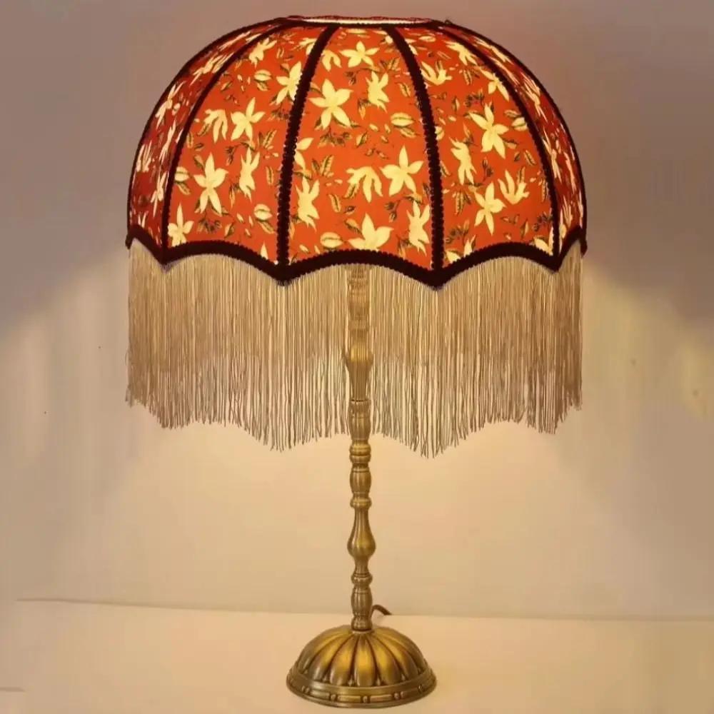 20CM 25CM 30CM Fabric Lampshade European-style Easy To Replace Tassels E27 Lampshade Vintage Style Premium Feel 20CM 25CM 30CM
