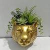 Retro Leopard Vase Wall Hanging Resin Animal Decoration for Patio Garden
