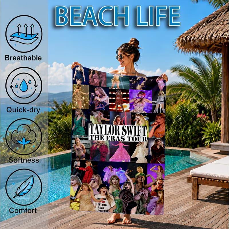 Taylor Music Beach Towel, Microfiber Beach Towel, Perfect For Pool, Beach, Travel, Home Decor Beach Party Fan Gifts