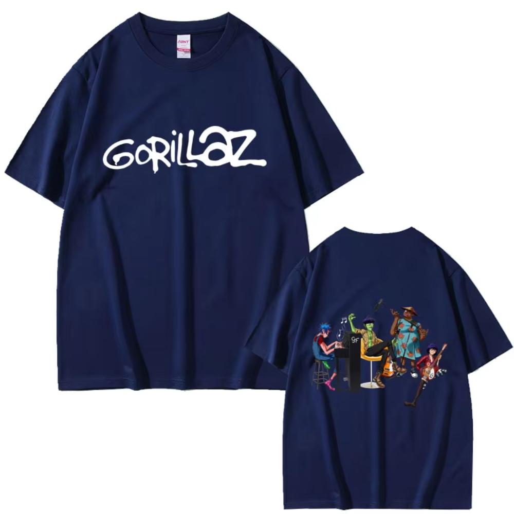 Rock Band Gorillaz T-shirt Male Vintage Oversized Streetwear Men Women Hip Hop Gothic Retro T Shirts Men's Casual Cotton Ttshirt