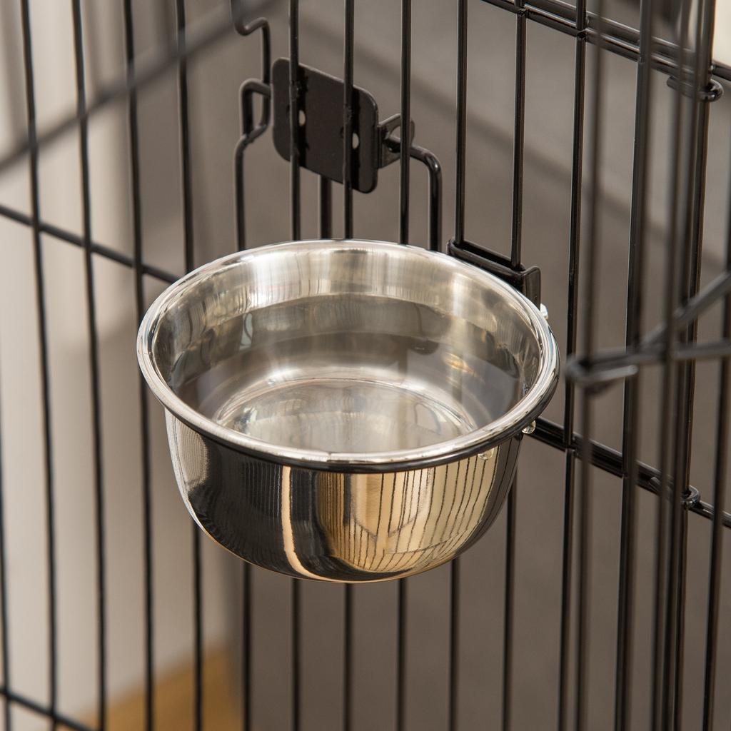 Bird Cage with Rolling Stand, Removable Tray & Feeders for Canaries Parakeets, 50x58x137-145 Cm, Black