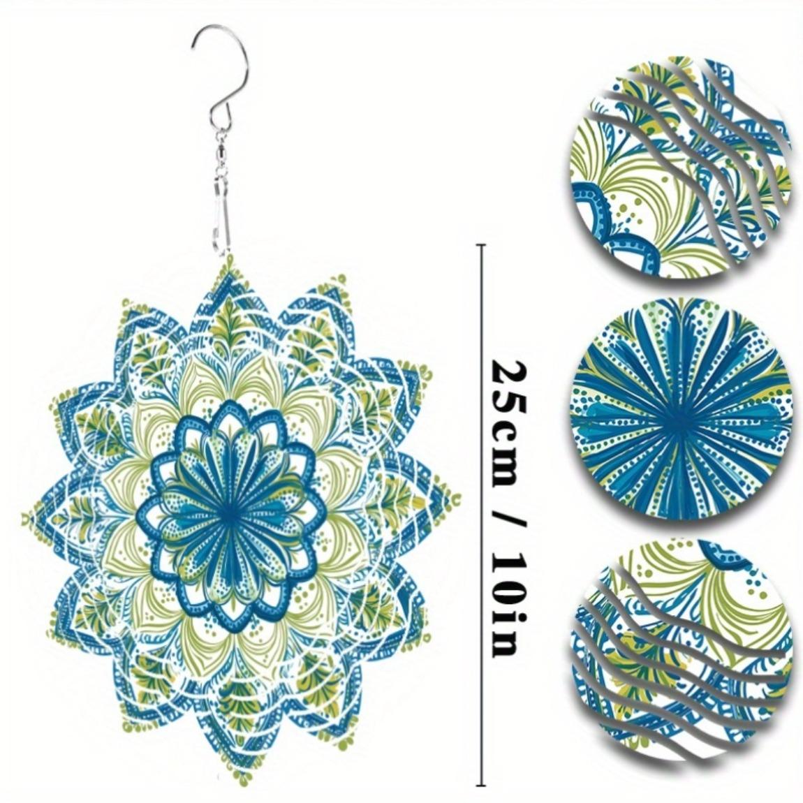 

Мандала Цветок Флюгер Металлический Садовый Декор Подвесное Украшение для Использования В Помещении и на Открытом Воздухе Всесезонный Декоративный Колокольчик для Патио Двора 01A