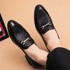 Designer Fashion Luxury Men's Black Metal Buckle Casual Dress Leather Shoes Male Wedding Homecoming Prom Footwear Zapatos Hombre