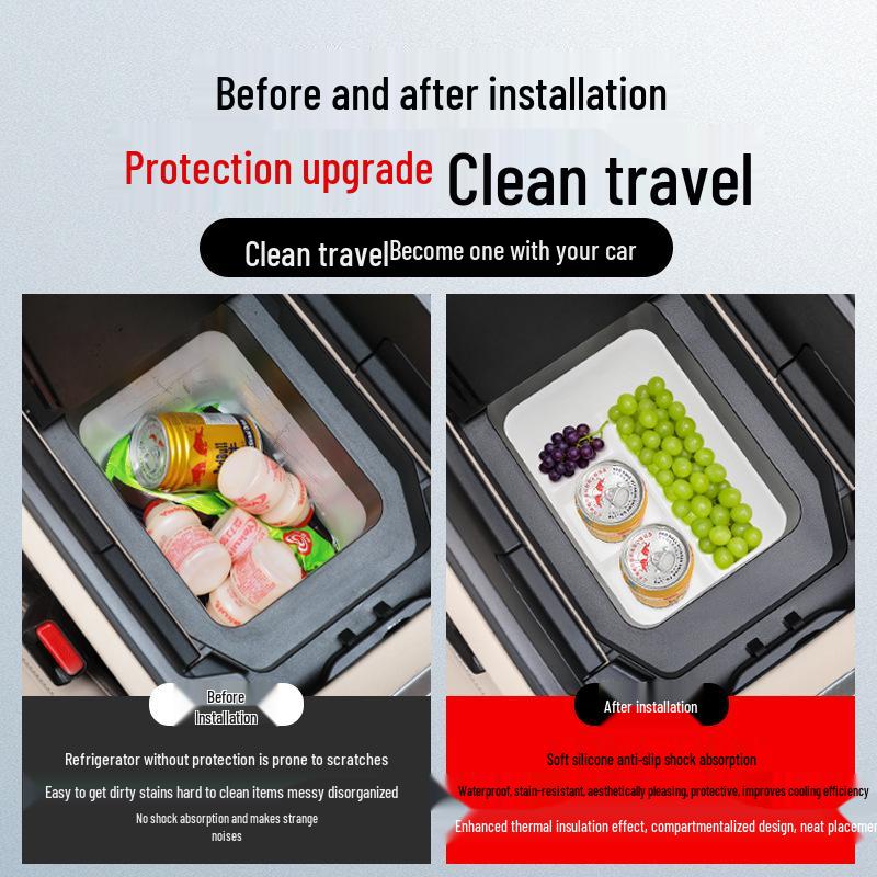 Non-slip Silicone Cup Holder for Tank 700 Refrigerator - Transparent White Fixed Compartment Mat