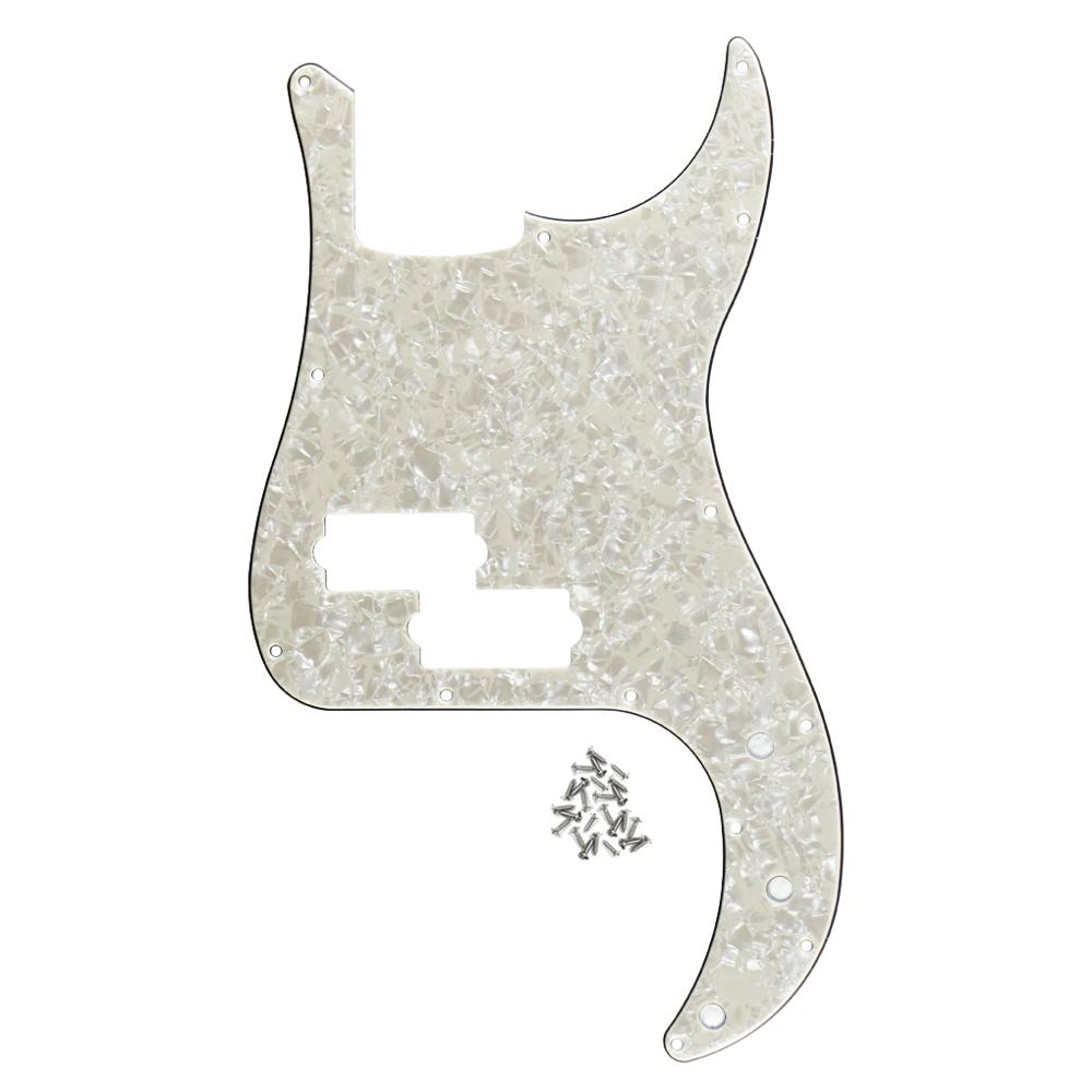 FLEOR 1pcs Bass Pickguard 4 Strings Guitar Scratch Plate 13 Holes for PB Bass Without Truss Rod Hole Style