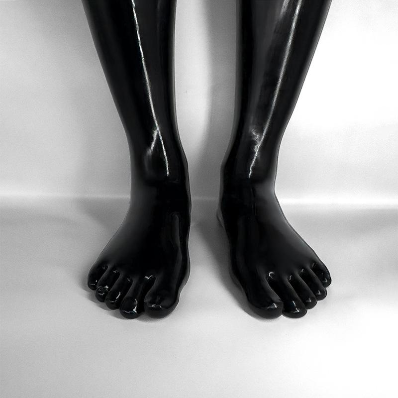 Mid-Calf Latex Five-Finger Socks - 3D Design, Perfect for Matching Sexy Latex Outfits