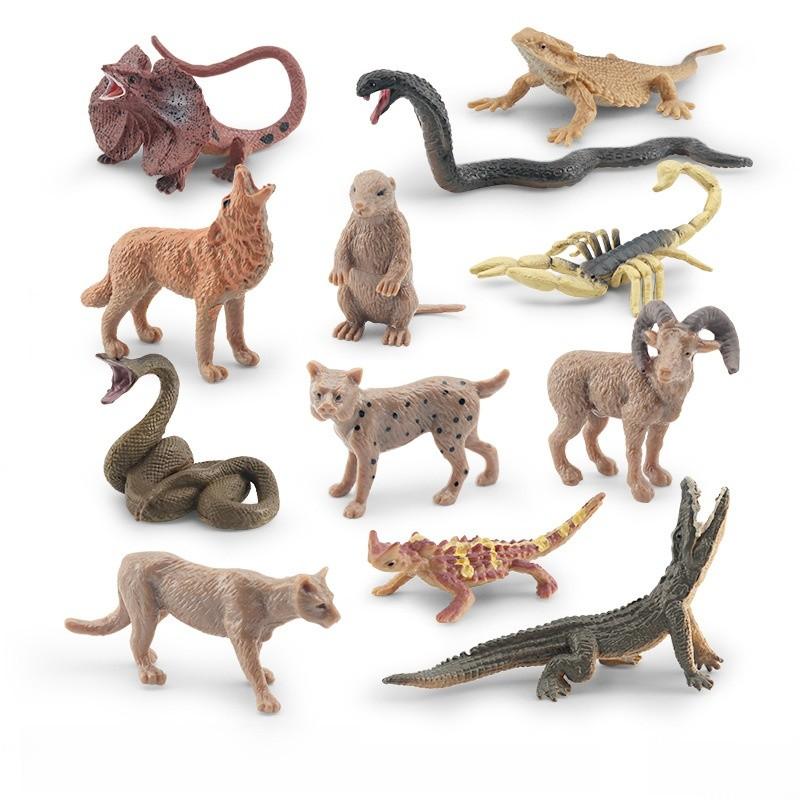Pvc Chameleon Elephant Lion Figurines Set With Static Design For Classroom Teaching And Home Decor
