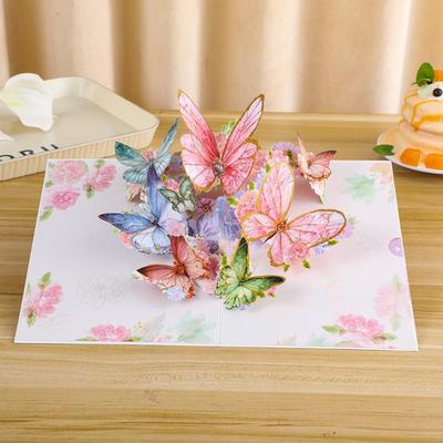 3D Schmetterling Pop-Up Grußkarten Postkarte Für Valentinstag Hochzeitseinladung Gruß Geburtstagsgeschenk