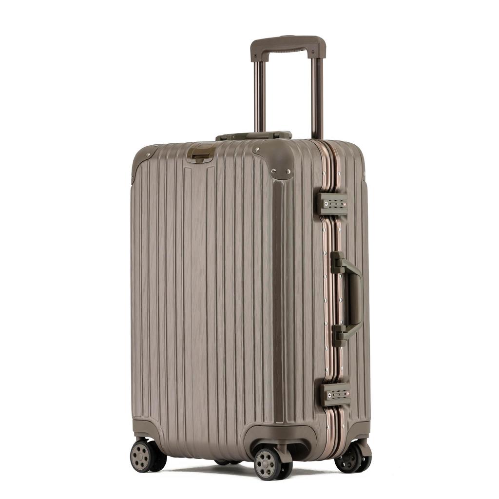 20" Women's Lightweight Aluminum Frame Carry-on Suitcase with Scratch-resistant Finish and Universal Wheels