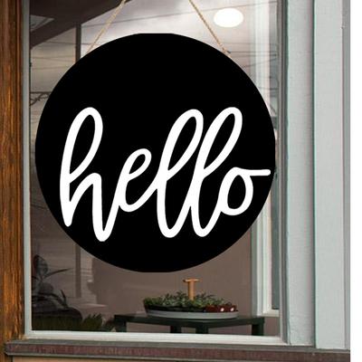 Decoratie 'Hello' Bord voor Voordeur, Voordeur Decoratie, Verhuiscadeaus, Rond Houten Hangbord Boerderij Portiek Huis Kerstdecoraties