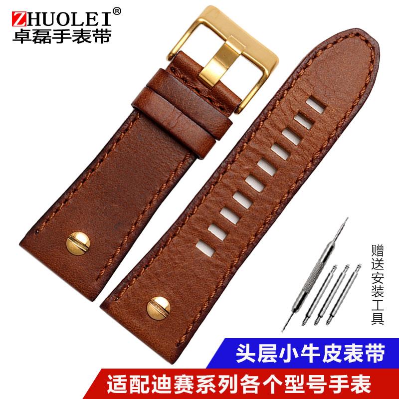 Quality Genuine Retro genuine Leather watchband men for DZ4343 DZ4323 DZ7406 watch strap vintage Italian leather 22mm 24mm 26mm