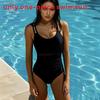 Womens Onepiece Swimsuit With Mesh Deep V Pushup For Swimming And Active Wear