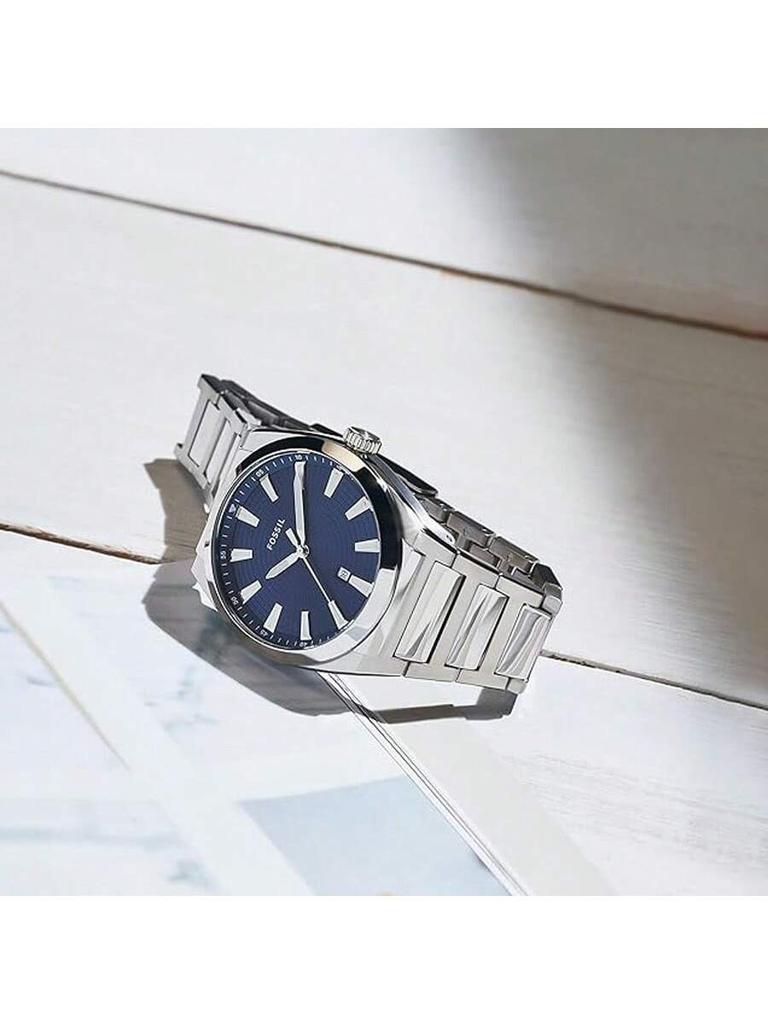 Fossil 42mm Black Dial Men's Watch - Stainless Steel Bracelet, Water-Resistant, Elegant Quartz FS5822