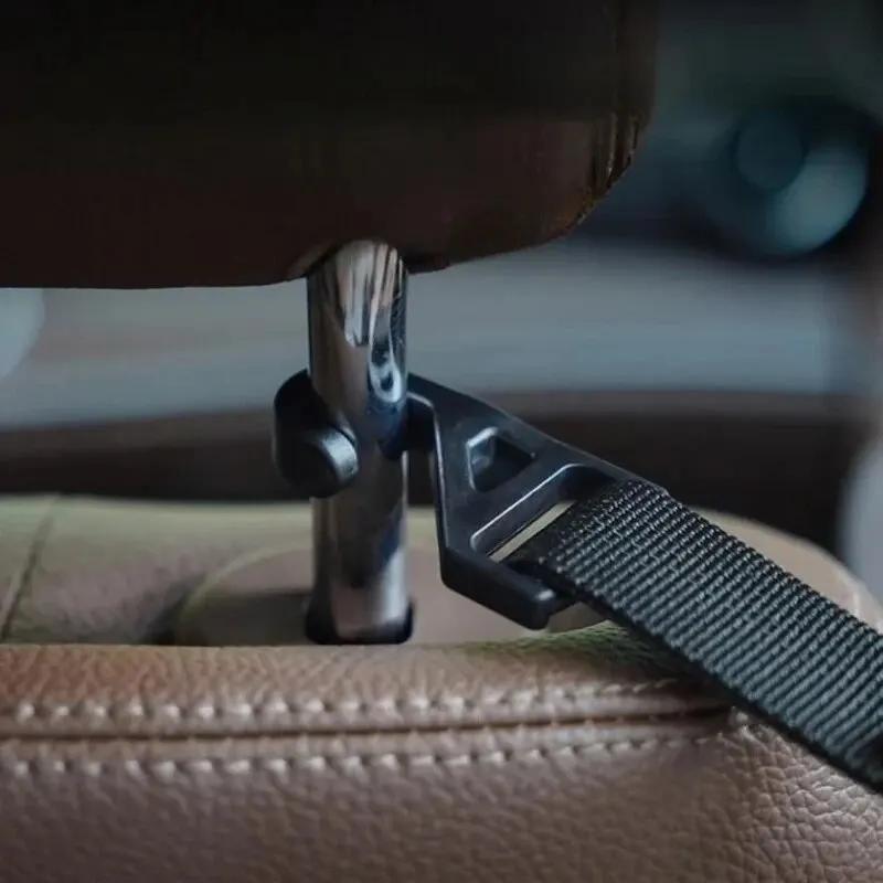 Adjustable Car Back Seat Hook, Multifunctional Rear Headrest Hook, Umbrella Holder, Trunk Mount, Auto Interior Accessories, 2Pcs