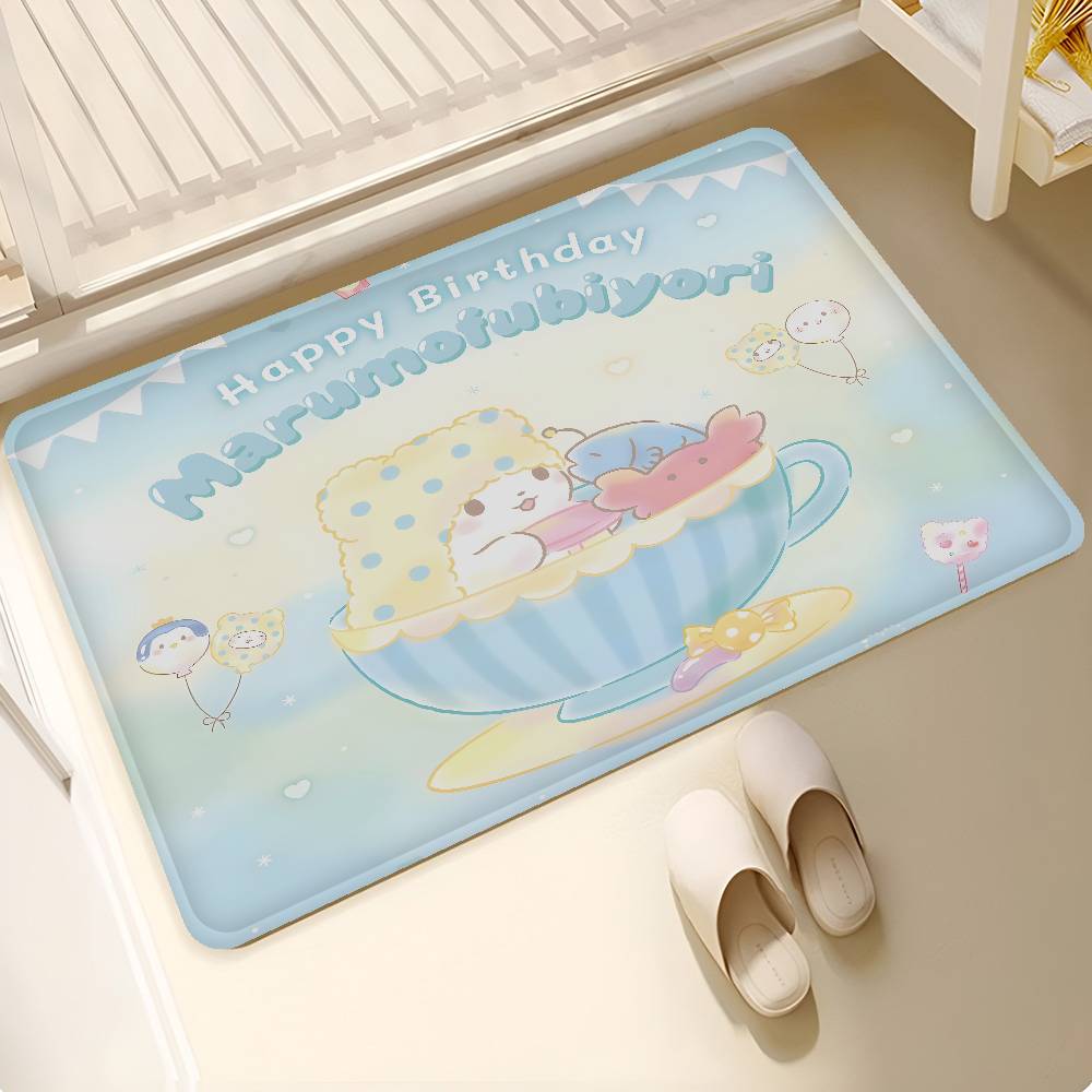 

Cute Cartoon Marumofubiyori Floor Mat Rectangle Anti-slip Home Soft Badmat Front Door Indoor Outdoor Mat Welcome Doormat 50x80cm