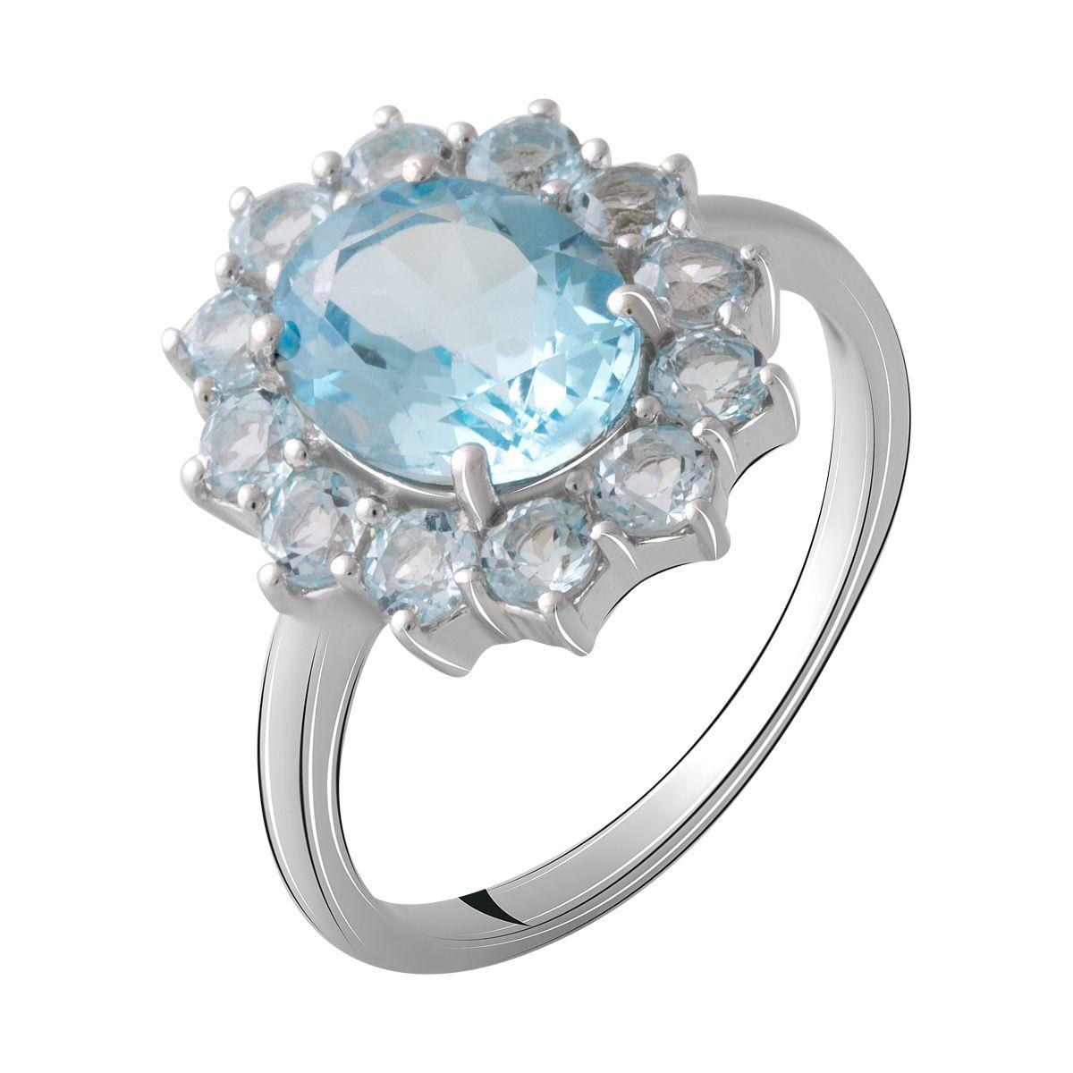 

Срібна каблучка з натуральним топазом 0.8ct (2067962) 18.5 небо синє світло кольору