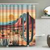 Desert Landscape Shower Curtain Artistic Print Home Decor Waterproof Bathroom Mat Waterproof Durable With Complimentary Hook