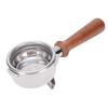 58mm Portafilter with Double Spout Stainless Steel Coffee Machine Portafilter with Wooden Handle for Replacement