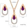 European & American Crystal Water Drop Earrings and Necklace Set